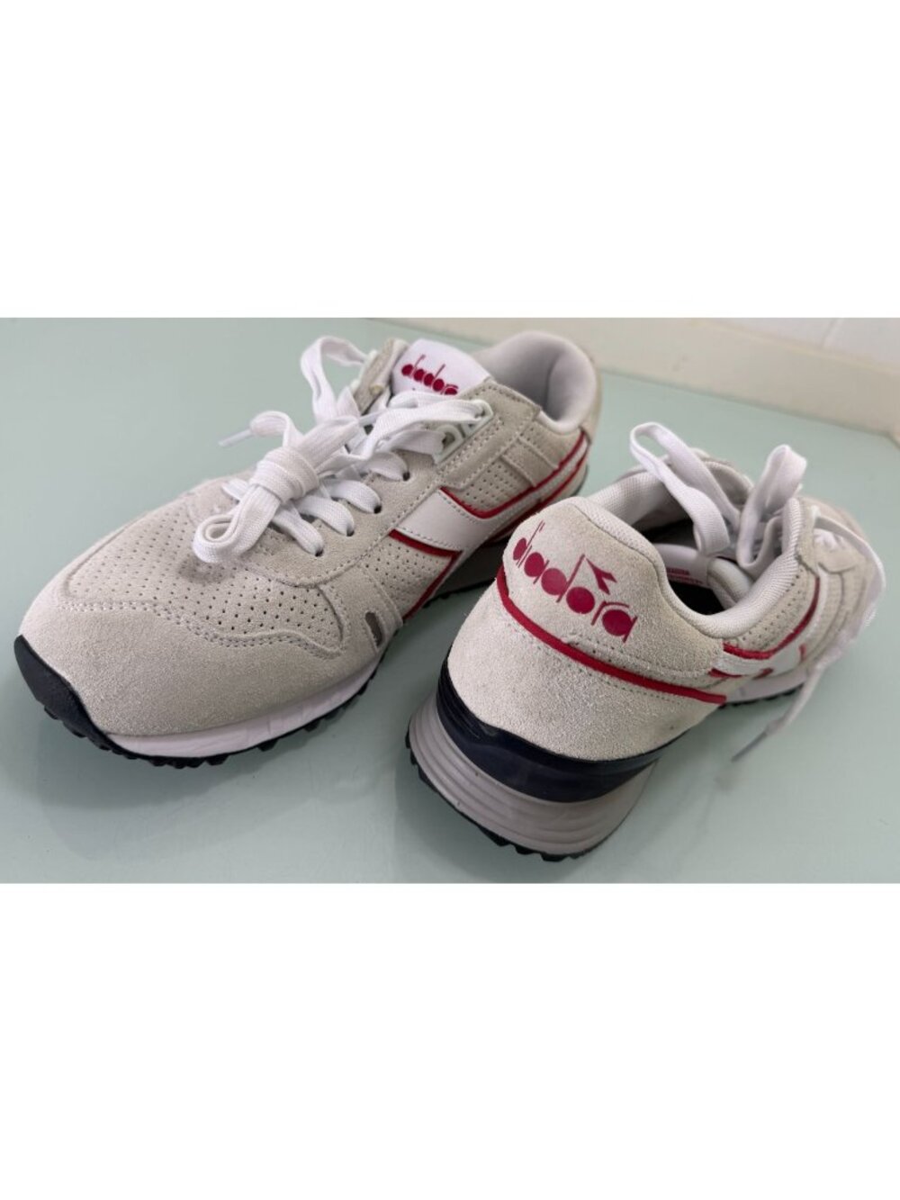 Diadora Titan II Running Sneakers Shoes Women's 7 Ivory Pink Suede